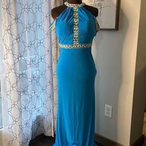 Sherri Hill blue formal dress size 8 long gown prom wedding